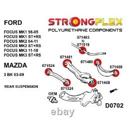 Kit silentblocs de suspension arrière pour Ford Focus Mk1, Focus ST, Focus RS
