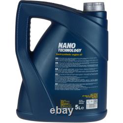 MANNOL 6L Nano Tech 10W-40 huile moteur + Mann-Filter Pour filtre Ford Focus